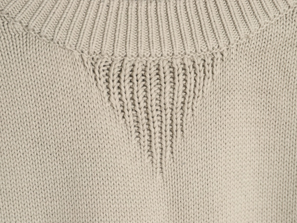 Dior 22FW Beige Jacquard-Tape Sleeve Crewneck Sweater