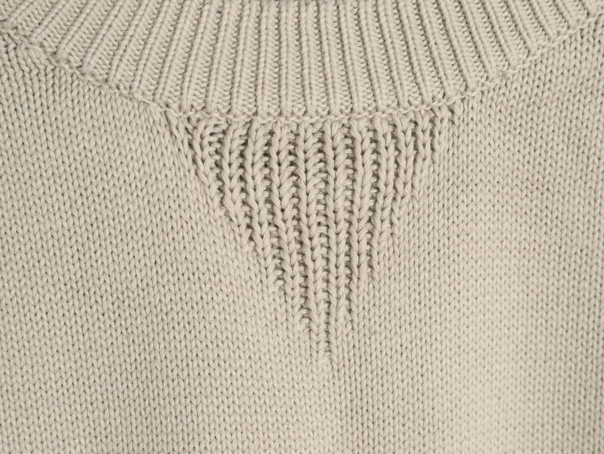 Dior 22FW Beige Jacquard-Tape Sleeve Crewneck Sweater