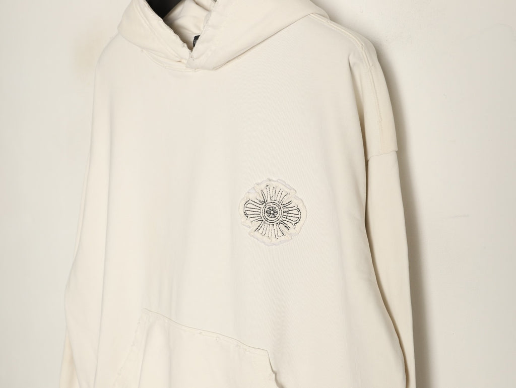 Chrome Hearts Cream Cross-Appliqué Back-Graphic Hoodie