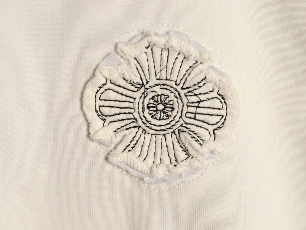Chrome Hearts Cream Cross-Appliqué Back-Graphic Hoodie
