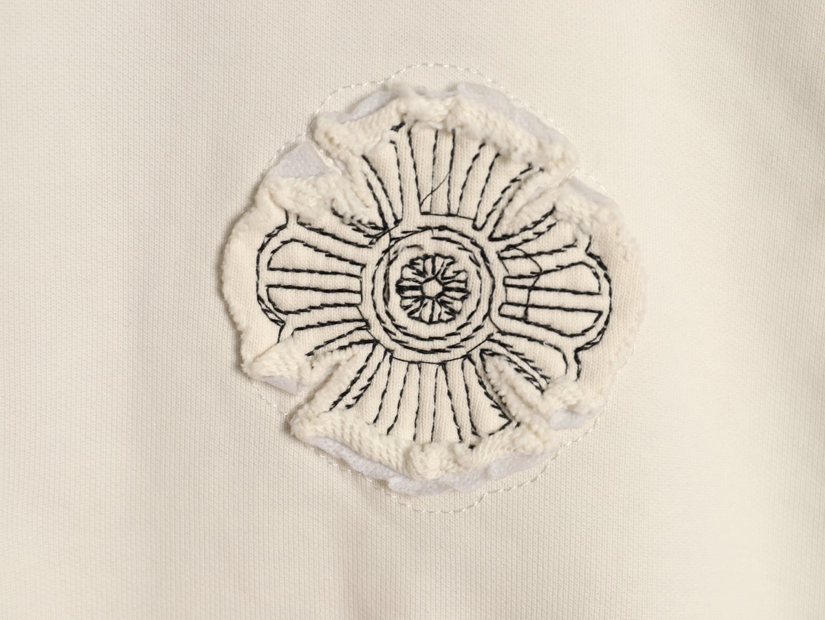 Chrome Hearts Cream Cross-Appliqué Back-Graphic Hoodie