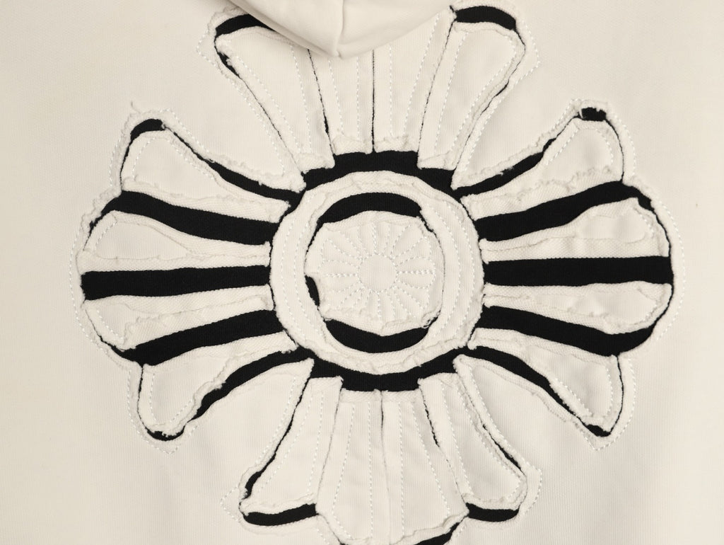 Chrome Hearts Cream Cross-Appliqué Back-Graphic Hoodie