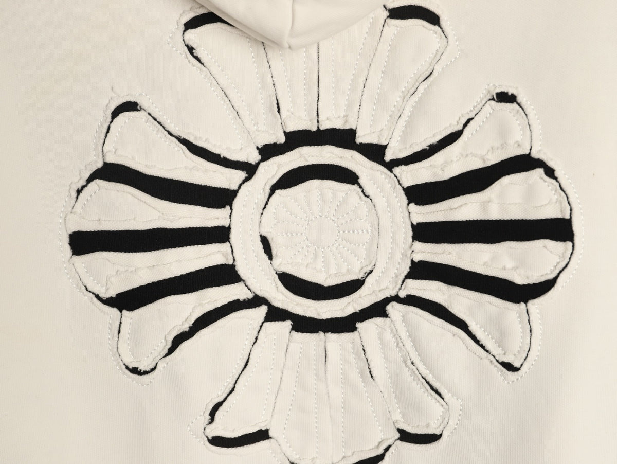 Chrome Hearts Cream Cross-Appliqué Back-Graphic Hoodie