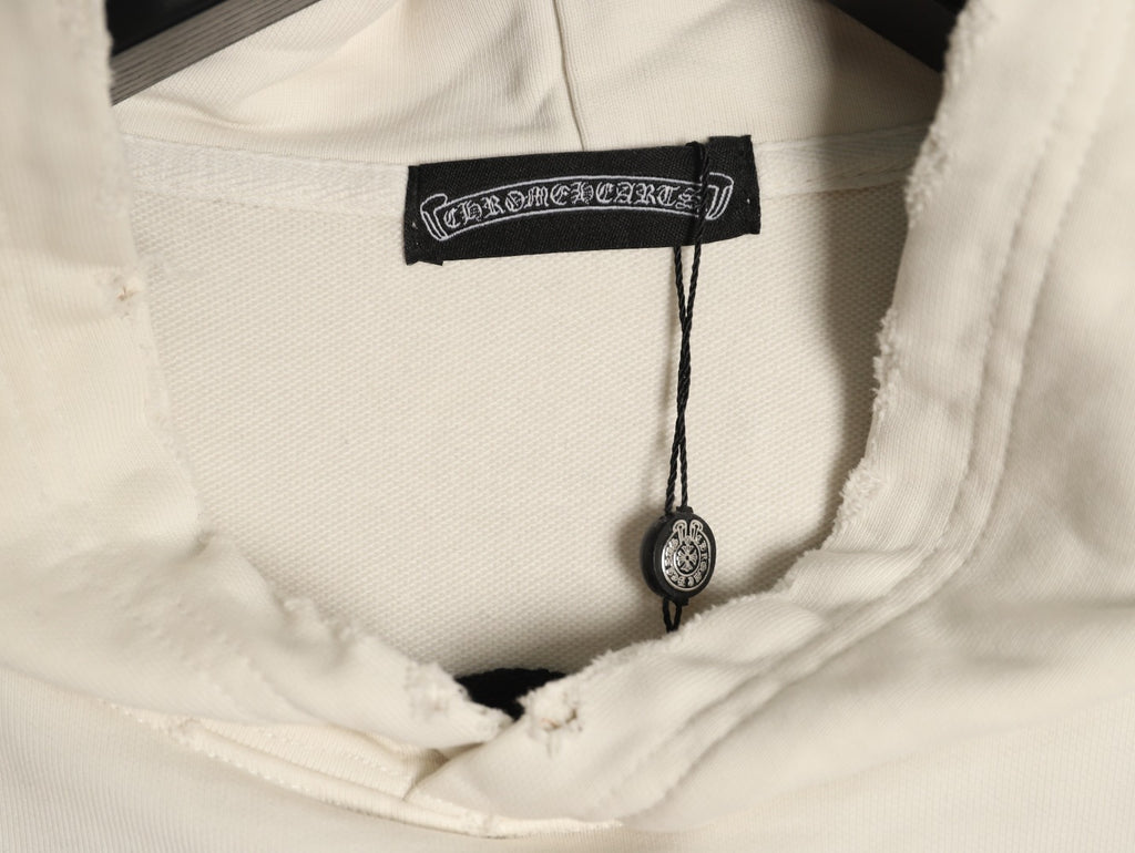 Chrome Hearts Cream Cross-Appliqué Back-Graphic Hoodie