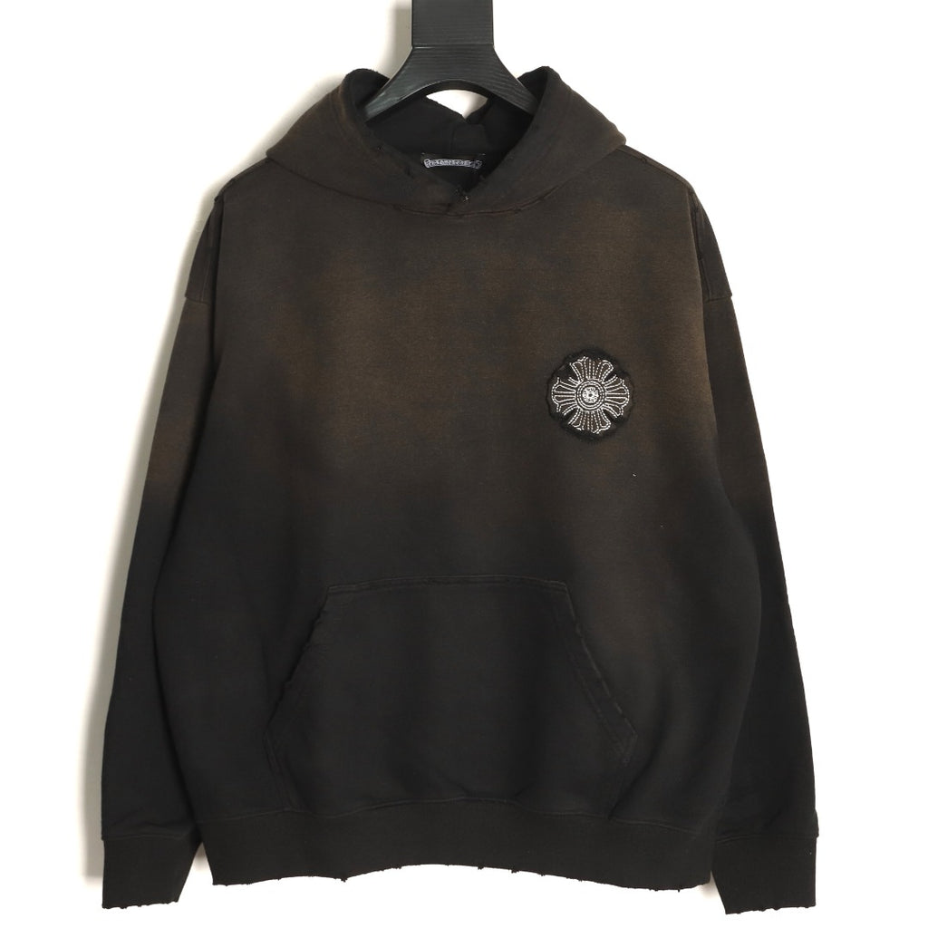 Chrome Hearts Black Cross-Appliqué Back-Graphic Hoodie