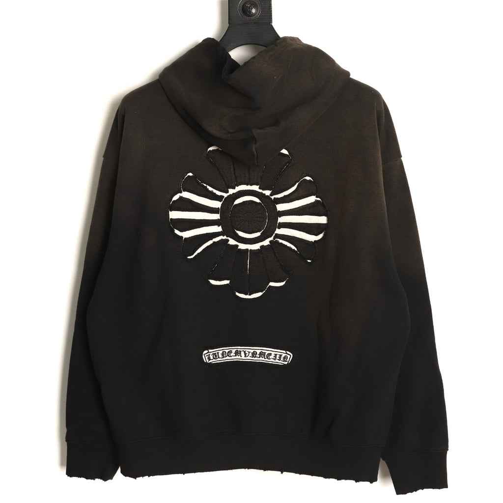 Chrome Hearts Black Cross-Appliqué Back-Graphic Hoodie