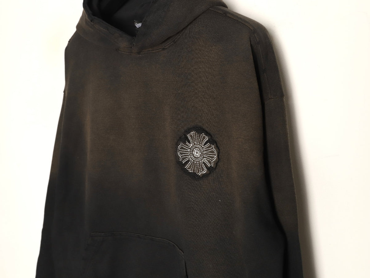 Chrome Hearts Black Cross-Appliqué Back-Graphic Hoodie