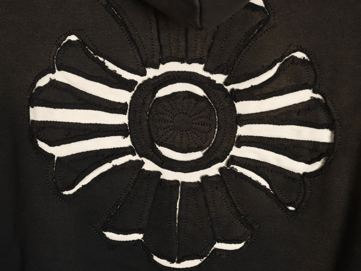Chrome Hearts Black Cross-Appliqué Back-Graphic Hoodie