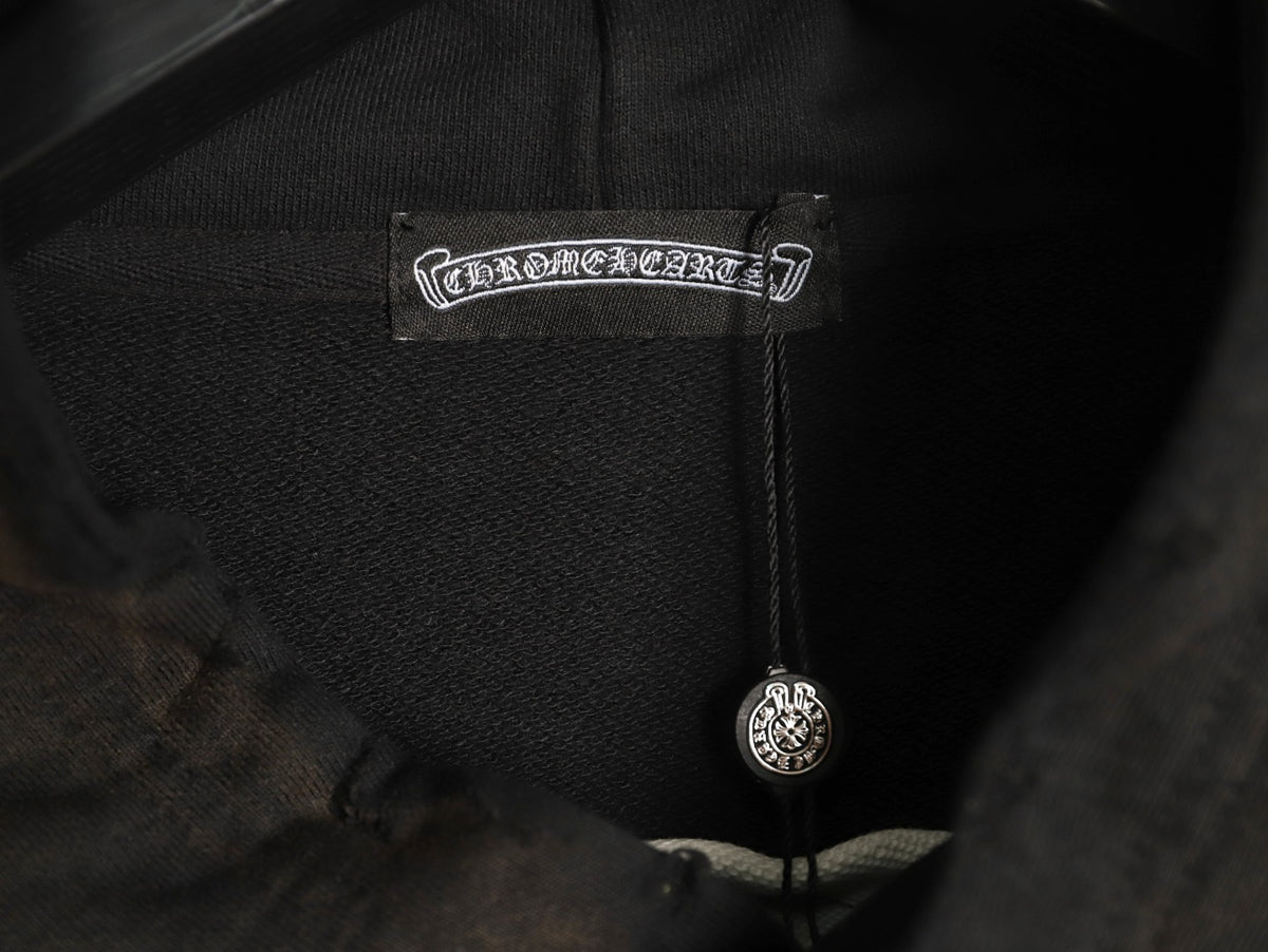 Chrome Hearts Black Cross-Appliqué Back-Graphic Hoodie