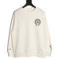 Chrome Hearts White Horseshoe Chest-Print Crewneck Sweatshirt