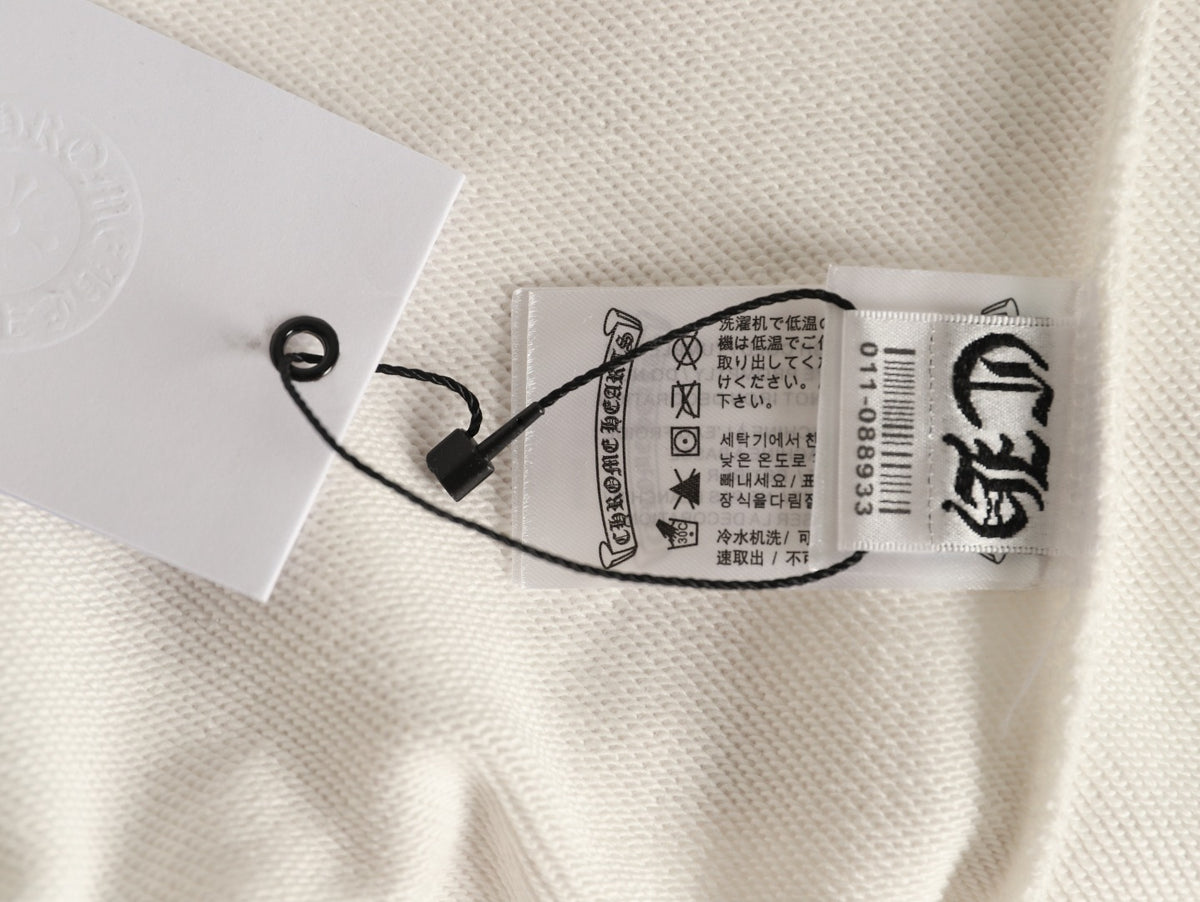 Chrome Hearts White Horseshoe Chest-Print Crewneck Sweatshirt