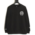 Chrome Hearts Black Horseshoe Chest-Print Crewneck Sweatshirt