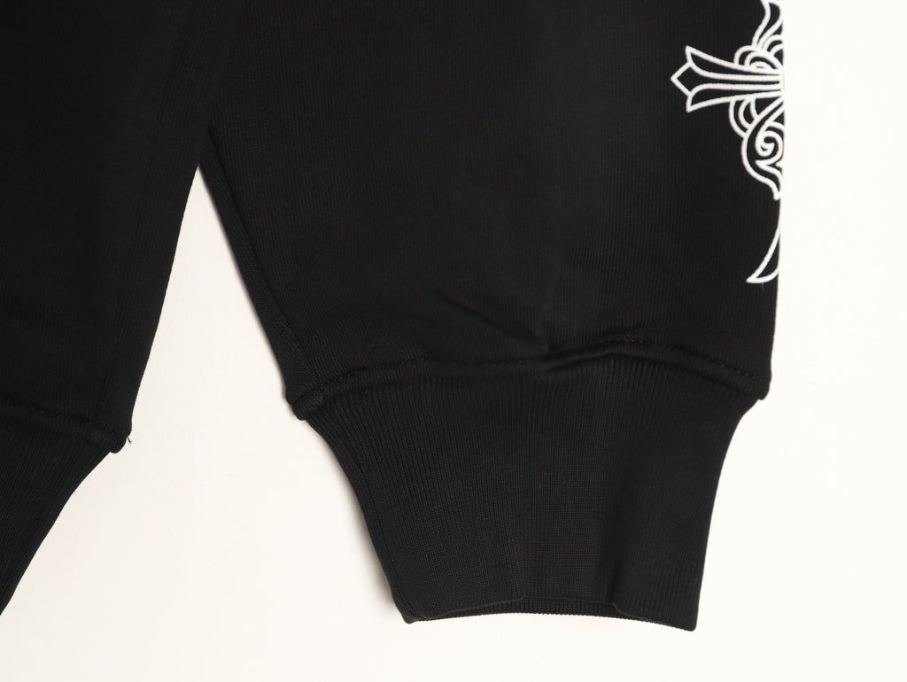 Chrome Hearts Black Horseshoe Chest-Print Crewneck Sweatshirt