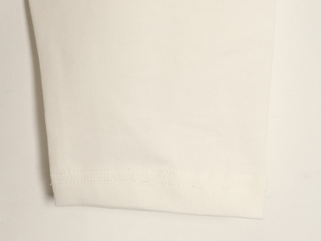 Dior 26SS White Cannage-Detail Embroidered Pocket Long-Sleeve Top