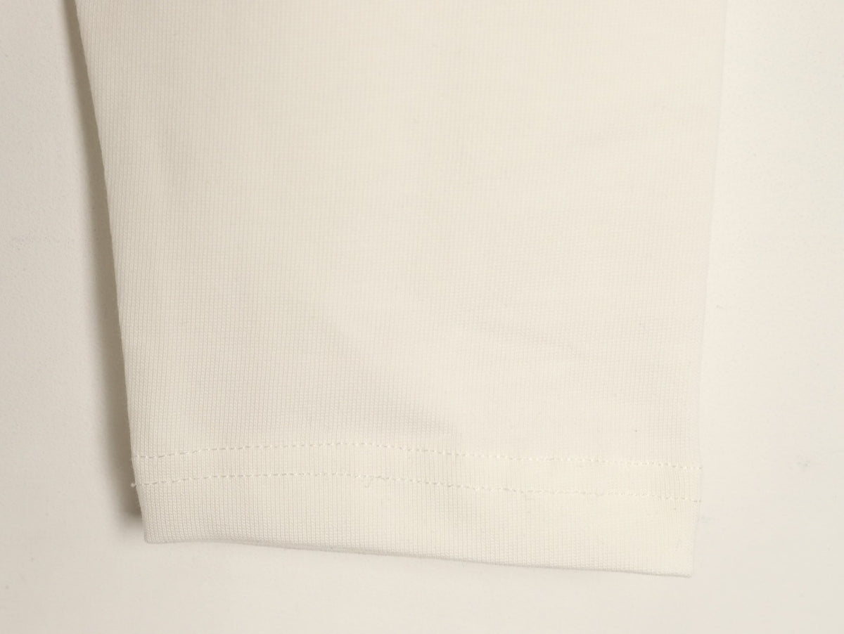 Dior 26SS White Cannage-Detail Embroidered Pocket Long-Sleeve Top