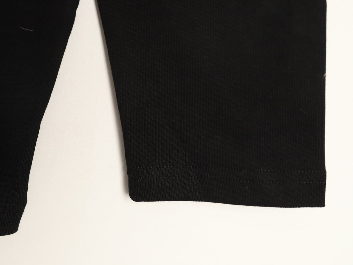 Dior 26SS Black Tonal Cannage-Detail Embroidered Pocket Long-Sleeve Top