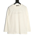 Louis Vuitton White Embroidered Script Chest Long-Sleeve Top