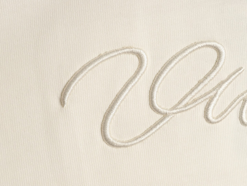 Louis Vuitton White Embroidered Script Chest Long-Sleeve Top