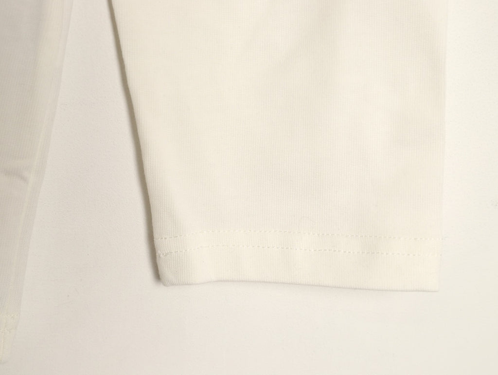 Louis Vuitton White Embroidered Script Chest Long-Sleeve Top