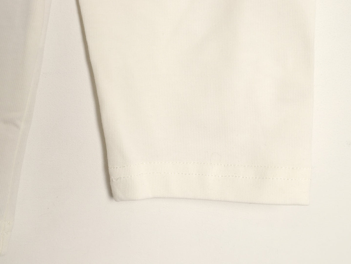Louis Vuitton White Embroidered Script Chest Long-Sleeve Top