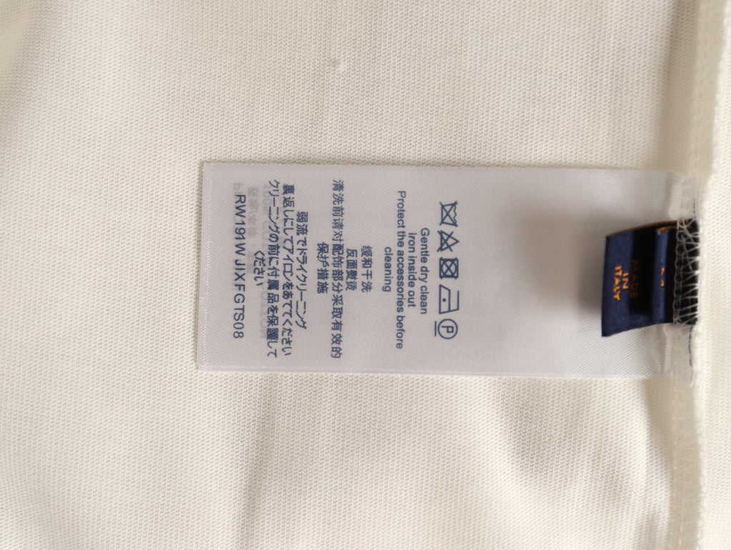 Louis Vuitton White Embroidered Script Chest Long-Sleeve Top
