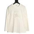 Burberry 26SS White Equestrian Knight Embroidered Long-Sleeve Top