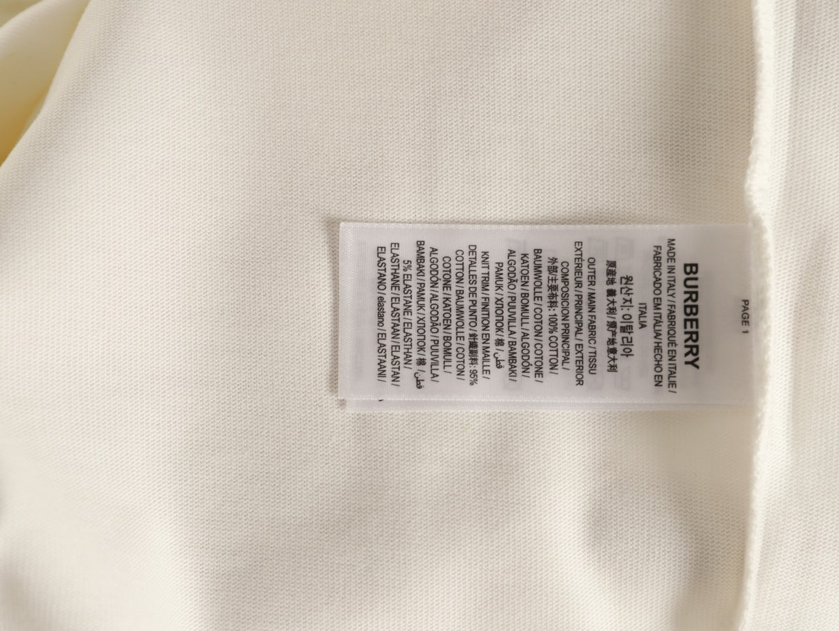 Burberry 26SS White Equestrian Knight Embroidered Long-Sleeve Top