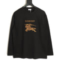 Burberry 26SS Gold Equestrian Knight Embroidered Black Long-Sleeve Top