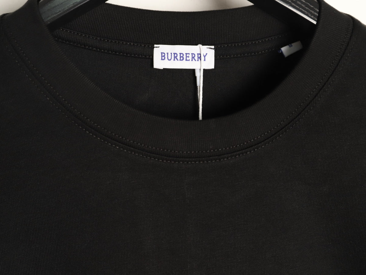 Burberry 26SS Gold Equestrian Knight Embroidered Black Long-Sleeve Top