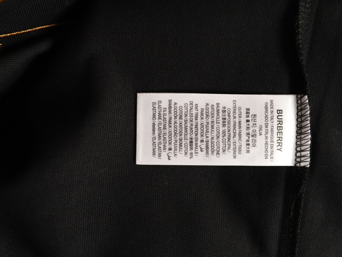 Burberry 26SS Gold Equestrian Knight Embroidered Black Long-Sleeve Top