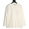 Loewe White Tonal Embroidered-Letter Pocket Long-Sleeve Top