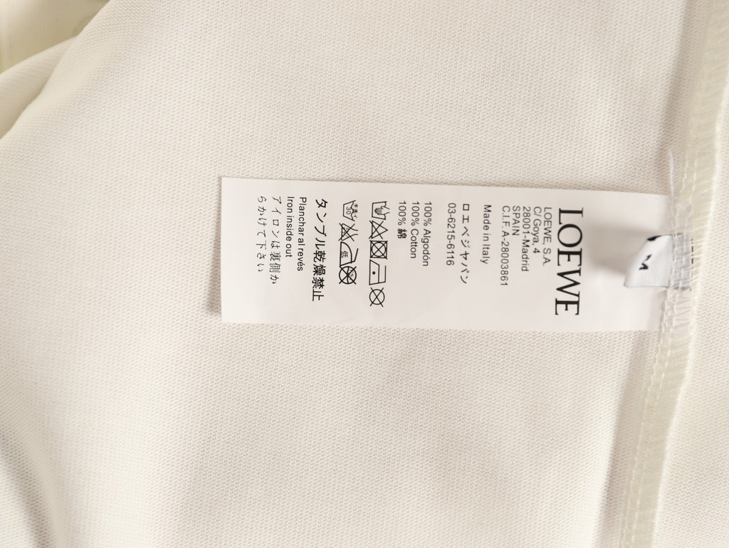 Loewe White Tonal Embroidered-Letter Pocket Long-Sleeve Top