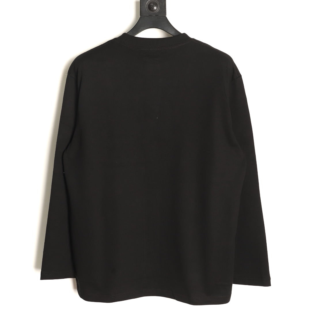 Loewe Black Tonal Embroidered-Letter Pocket Long-Sleeve Top