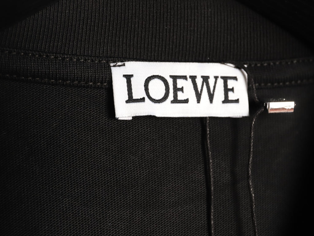 Loewe Black Tonal Embroidered-Letter Pocket Long-Sleeve Top