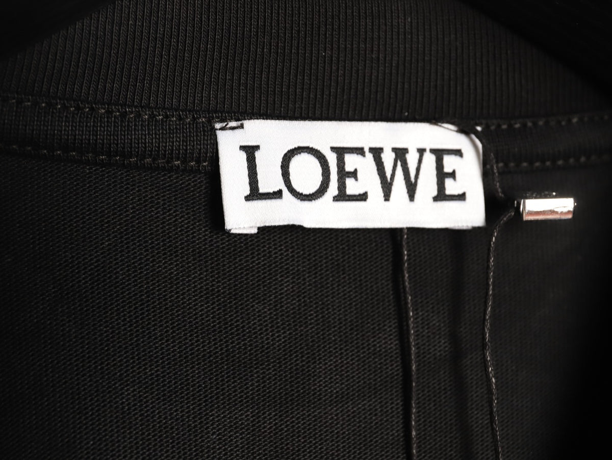 Loewe Black Tonal Embroidered-Letter Pocket Long-Sleeve Top