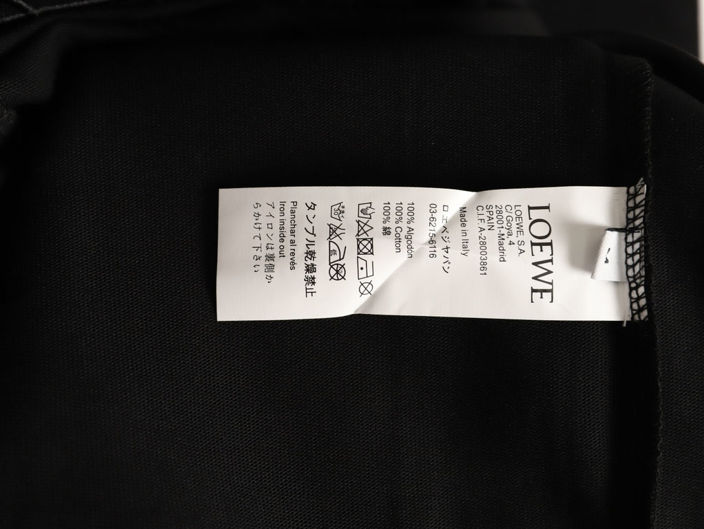 Loewe Black Tonal Embroidered-Letter Pocket Long-Sleeve Top