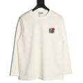 Loewe White Floral Embroidered-Logo Long-Sleeve Top