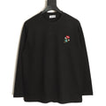 Loewe Black Floral Embroidered-Logo Long-Sleeve Top
