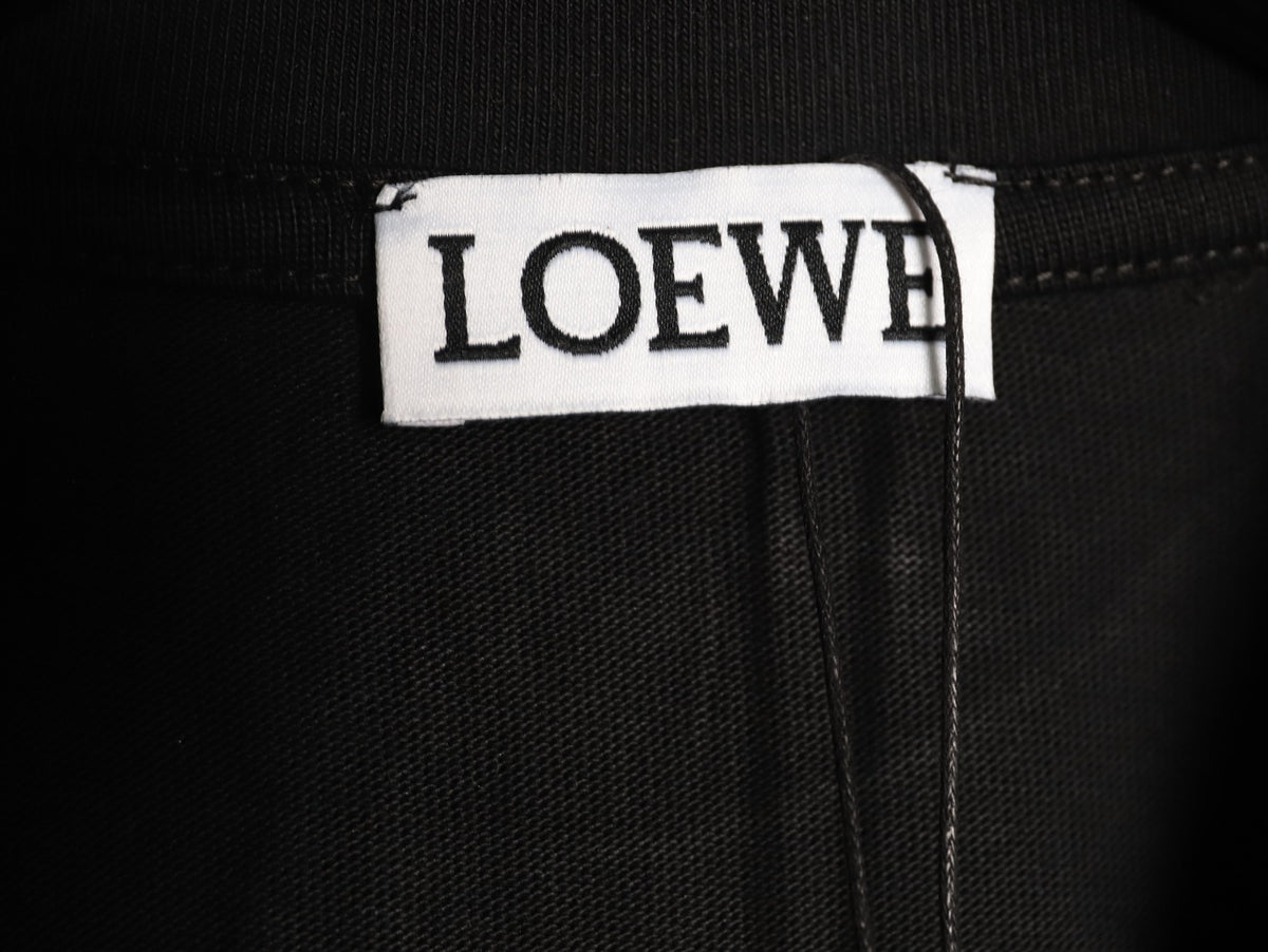 Loewe Black Floral Embroidered-Logo Long-Sleeve Top