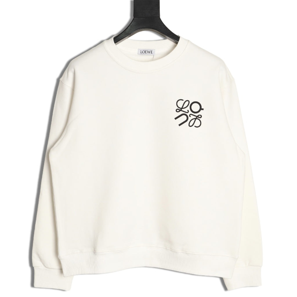 Loewe x On 25FW White Small-Logo Crewneck Sweatshirt