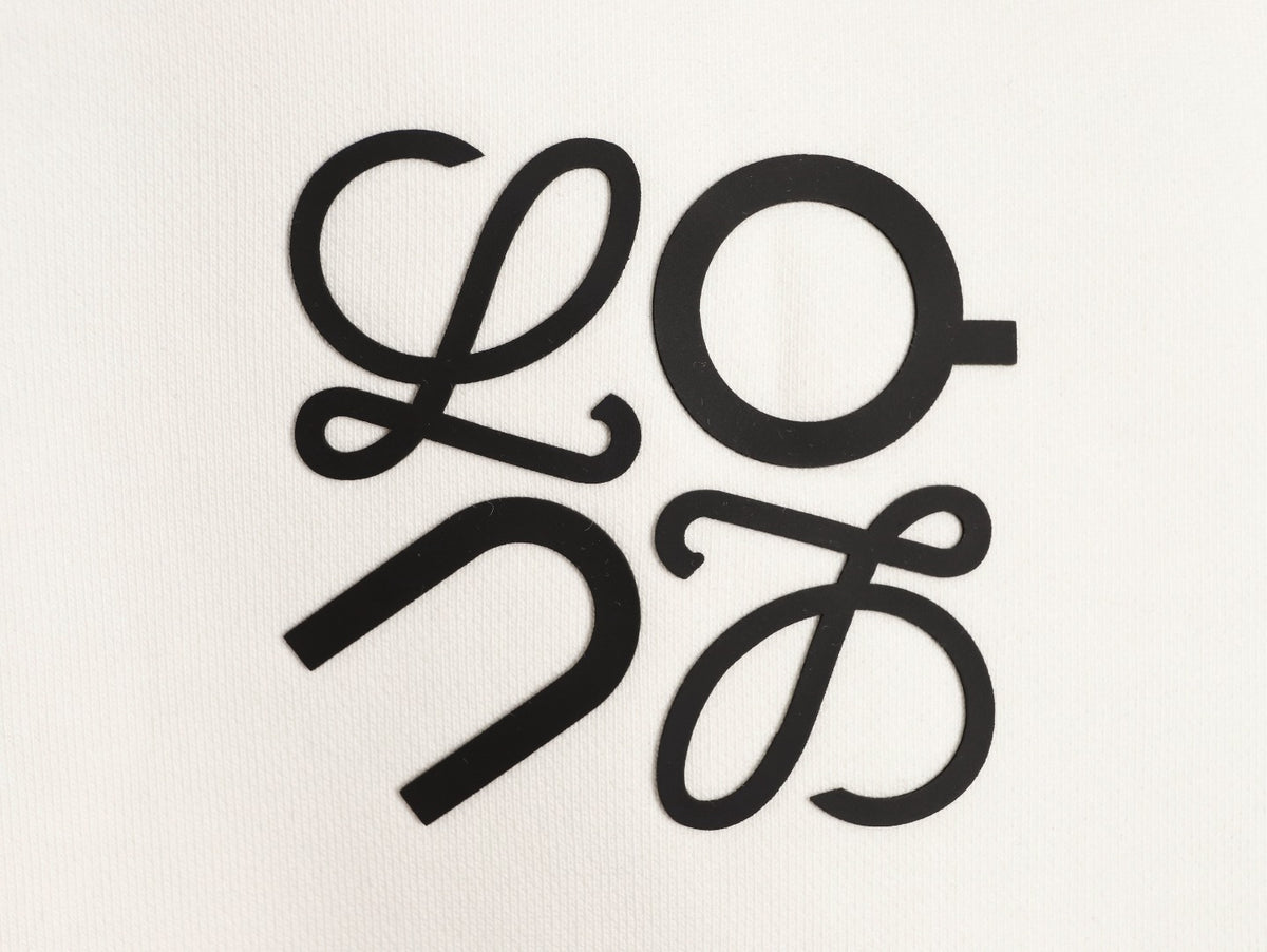 Loewe x On 25FW White Small-Logo Crewneck Sweatshirt