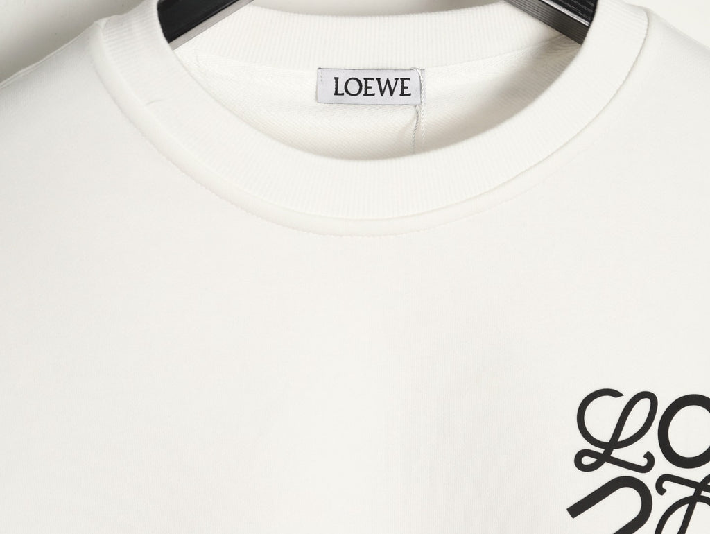 Loewe x On 25FW White Small-Logo Crewneck Sweatshirt