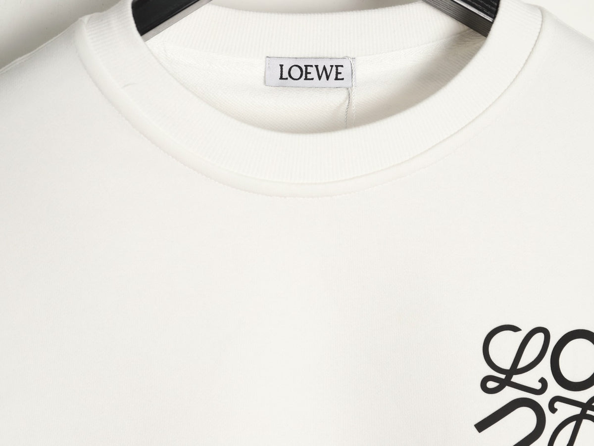 Loewe x On 25FW White Small-Logo Crewneck Sweatshirt