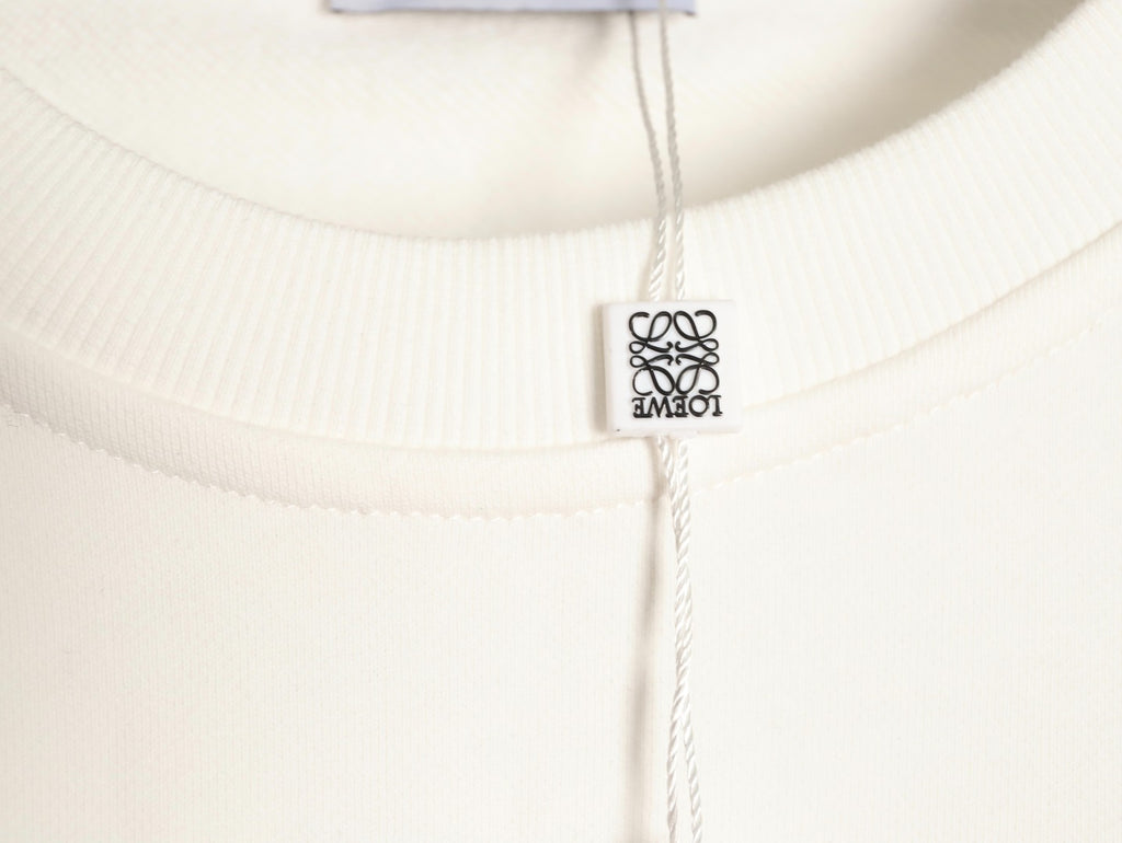 Loewe x On 25FW White Small-Logo Crewneck Sweatshirt