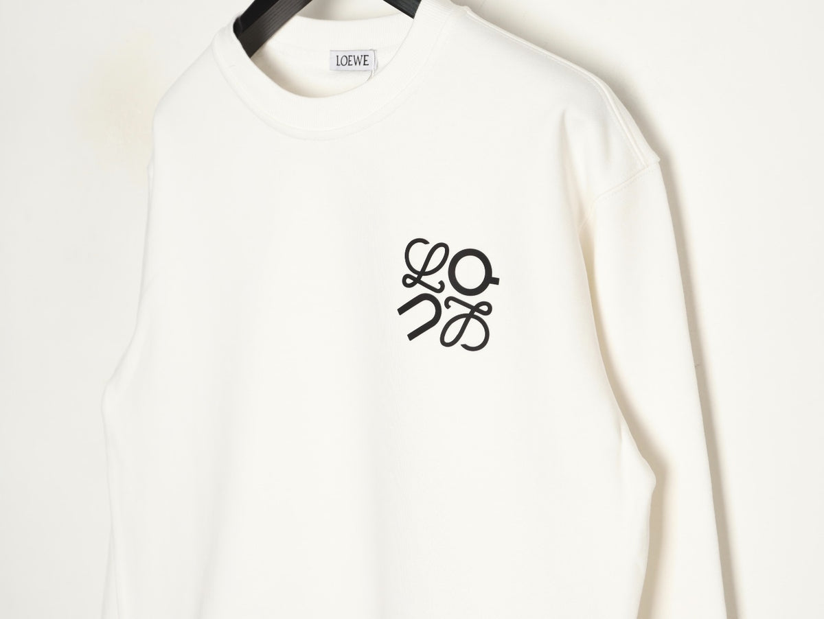 Loewe x On 25FW White Small-Logo Crewneck Sweatshirt