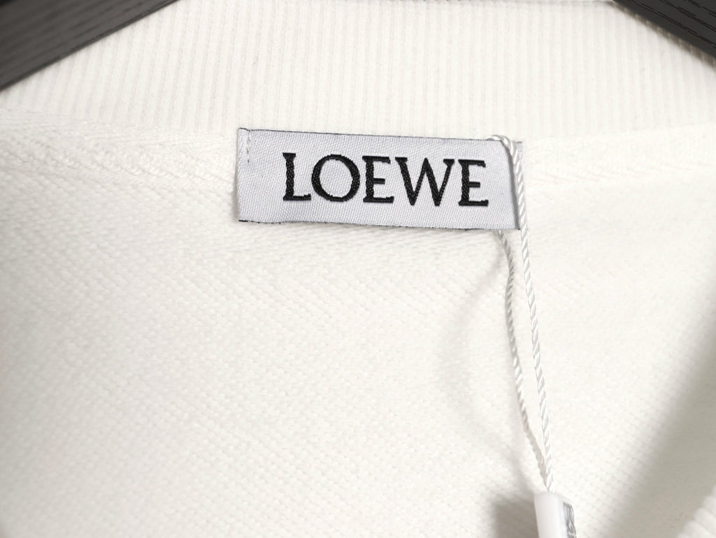 Loewe x On 25FW White Small-Logo Crewneck Sweatshirt