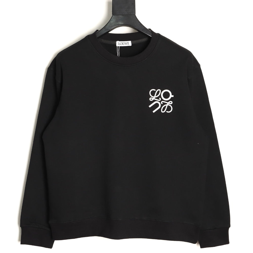 Loewe x On 25FW Black Small-Logo Crewneck Sweatshirt