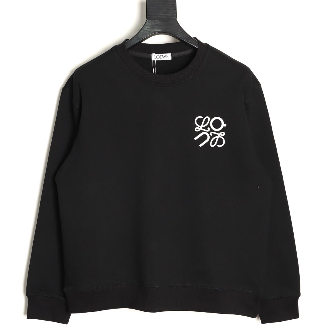 Loewe x On 25FW Black Small-Logo Crewneck Sweatshirt