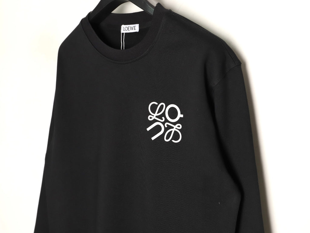 Loewe x On 25FW Black Small-Logo Crewneck Sweatshirt