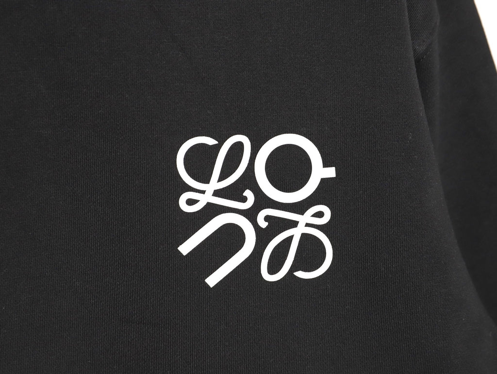 Loewe x On 25FW Black Small-Logo Crewneck Sweatshirt